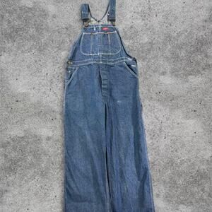 Vintage 80s/90s Dickies Denim Overalls Men's Size 38/31 Workwear Bib Carpenter